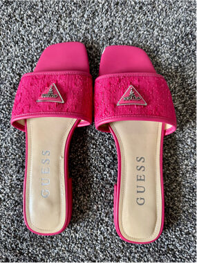 Women's Guess Pink Tamsey Slide Sandals Size 10